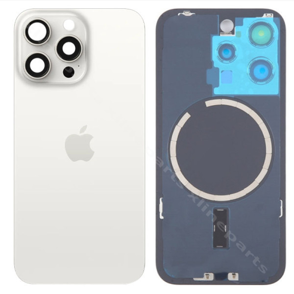 Back Battery Cover Lens Magsafe Apple iPhone 15 Pro white OEM