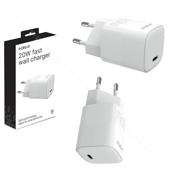 Φορτιστής USB-C Celly Gan Pro Power 20W Eu White