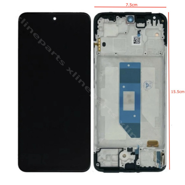 LCD Complete Frame Xiaomi Redmi Note 14 4G black EU (Original)