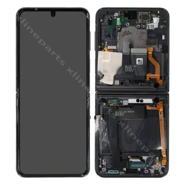 LCD Complete Frame Samsung Z Flip4 F721 Inner graphite gray (Original)