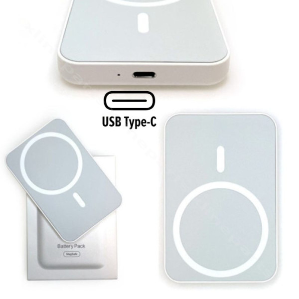 Power Bank USB-C Battery Pack 15W 4000mAh white