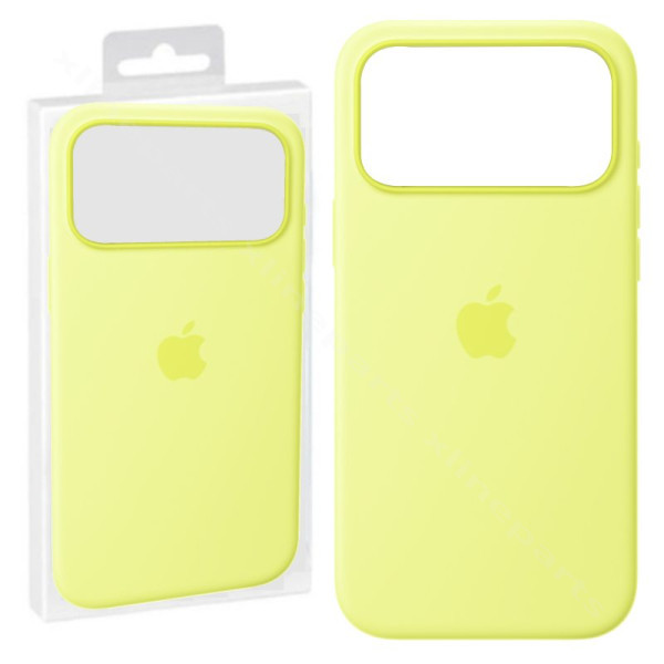 Back Case Silicone Magsafe Apple iPhone 17 Pro neon yellow (Original)