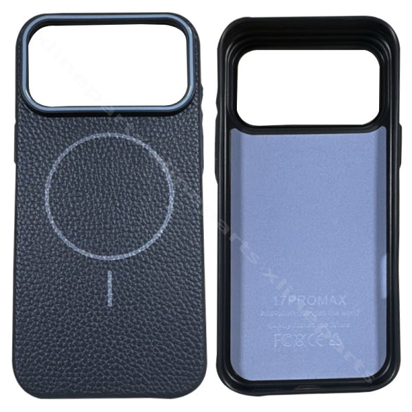 Πίσω θήκη TPU Lychee Texture Apple iPhone 17 Pro Max μαύρη γκρι ορχιδέα