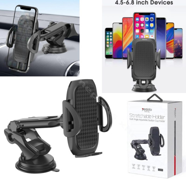 Στήριγμα αυτοκινήτου Yesido C111 (4,5 - 6,8)" μαύρο