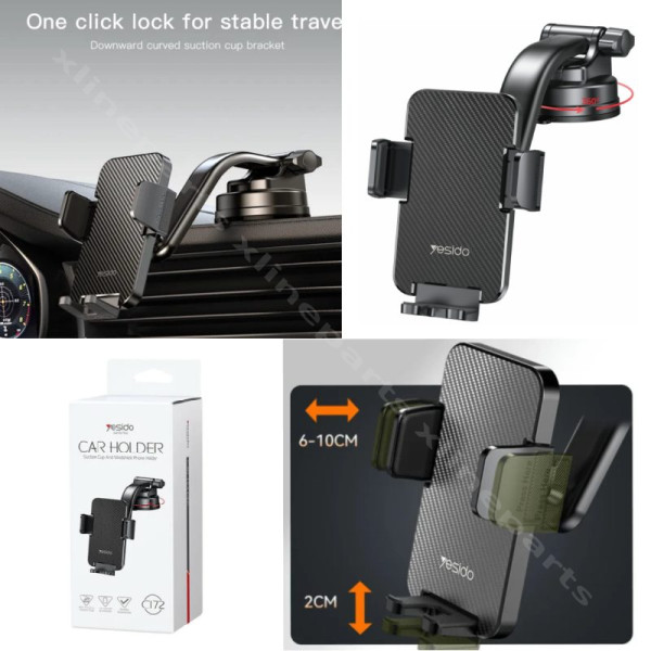 Автомобильный держатель Yesido C172 (4 - 7)" черный
