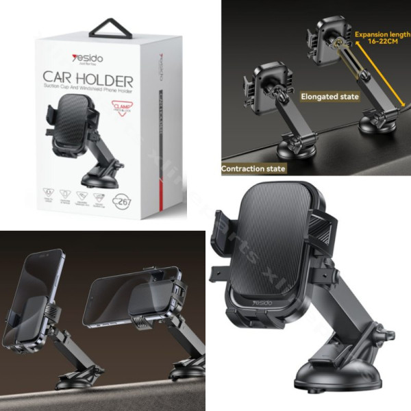 Στήριγμα αυτοκινήτου Yesido C267 (4,7 - 7,2)" μαύρο