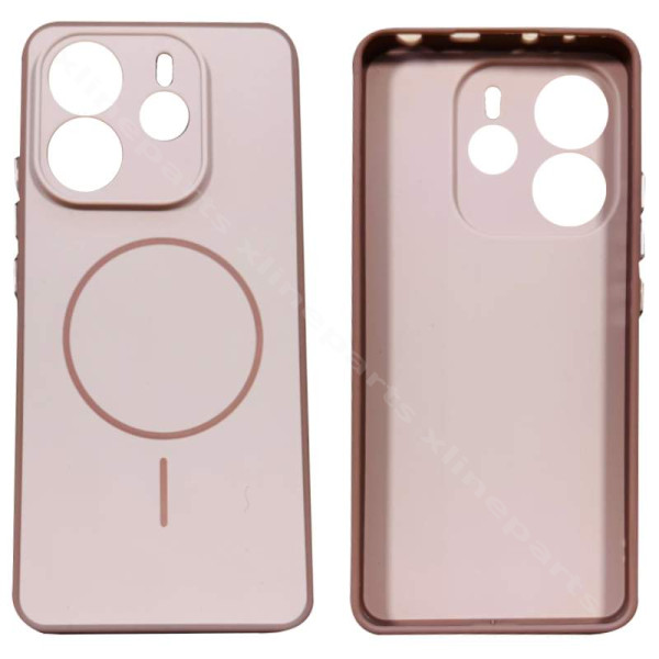 Задний чехол силиконовый в комплекте Xiaomi Redmi Note 14 4G розовый