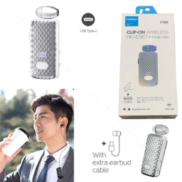 Earphone Fineblue F588 Wireless silver