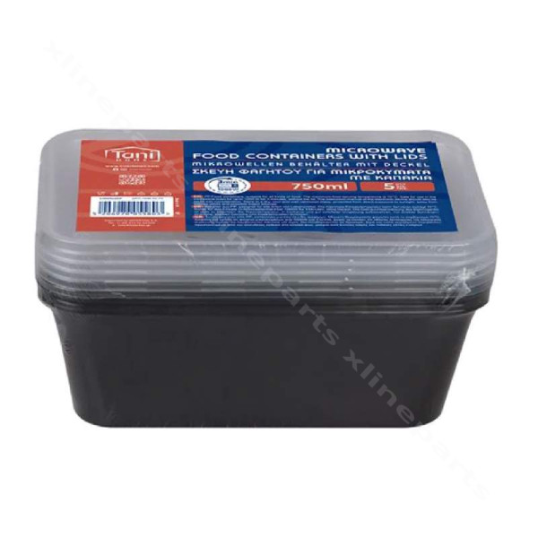 PP Food Containers Micro Wave Rectangular with Lid 1000ml (1 Box)