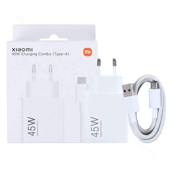 Charger USB with USB to USB-C Cable Xiaomi MDY-17-EF 45W EU white