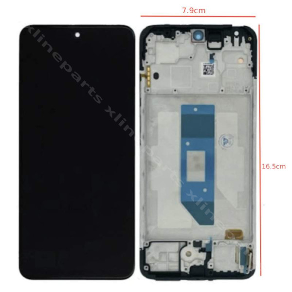 LCD Complete Frame Xiaomi Redmi Note 14 4G black EU (Original)