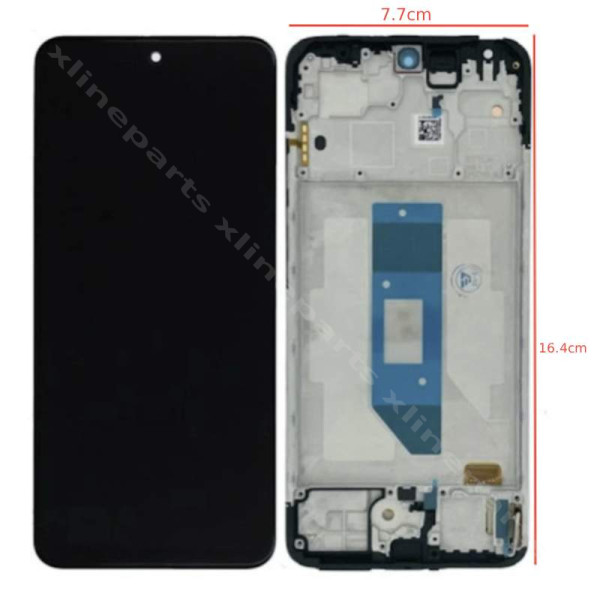 LCD Complete Frame Xiaomi Redmi Note 14 4G black (Global)(Original)