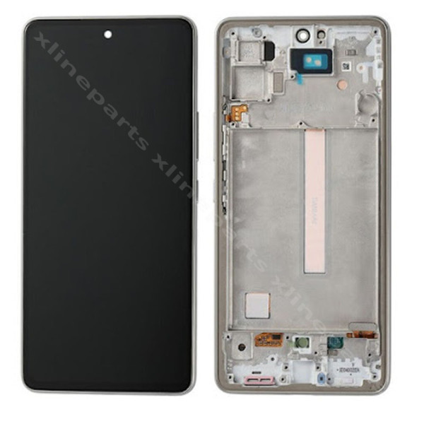 LCD Complete Frame Samsung A56 5G A566 light gray (Original) Assembled