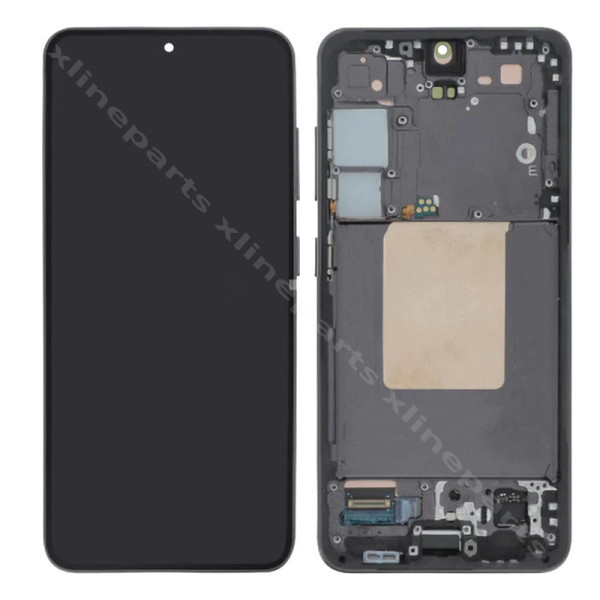 LCD Complete Frame Samsung S24 S921 black (Original) Assembled