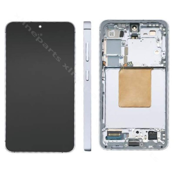 LCD Complete Frame Samsung S24 S921 blue (Original) Assembled