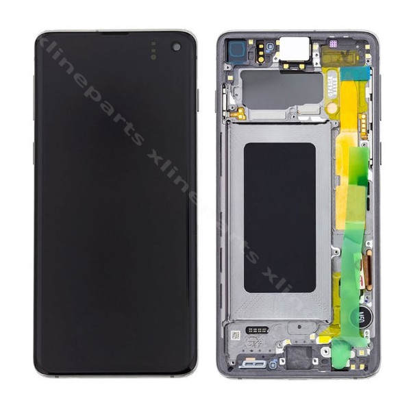 LCD Complete Frame Samsung S10 G973 prism black (Original) Assembled