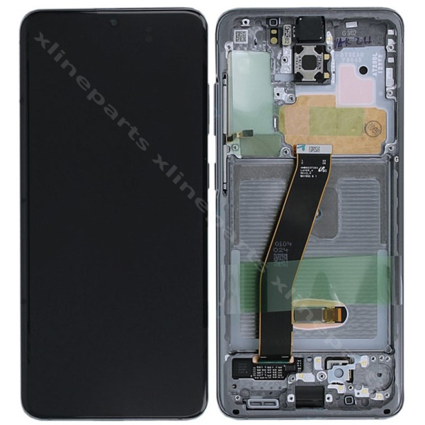 ЖК-экран в полной рамке Samsung S20 G980/ G981 серый (оригинал) в сборе