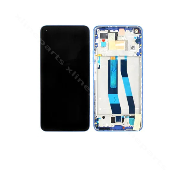 LCD Complete Frame Xiaomi 11 Lite 5G NE/ Mi 11 Lite 4G/ Mi 11 Lite 5G blue (Original)