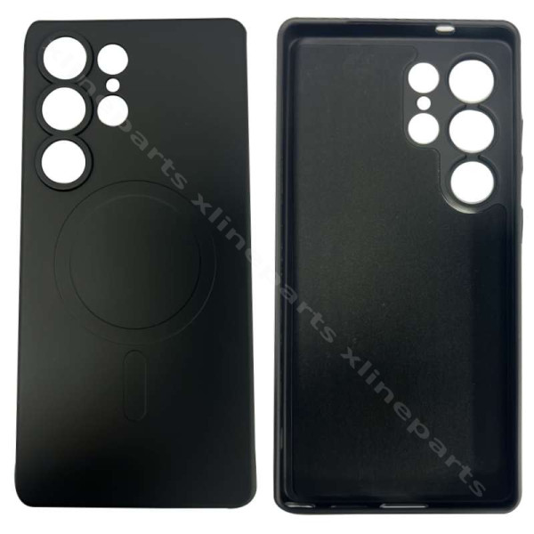 Πίσω θήκη Silicone Gum Magsafe Samsung S25 Ultra S938 μαύρη