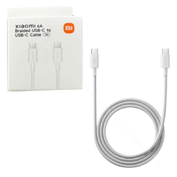 Кабель USB-C на USB-C Xiaomi BHR087KGL 120Вт 6А 1м Плетеный белый