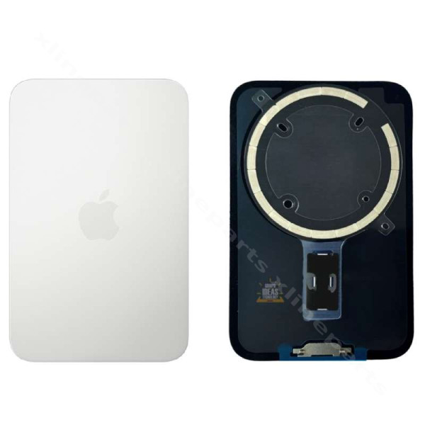 Back Battery Cover Glass Magsafe Apple iPhone 17 Pro silver OEM