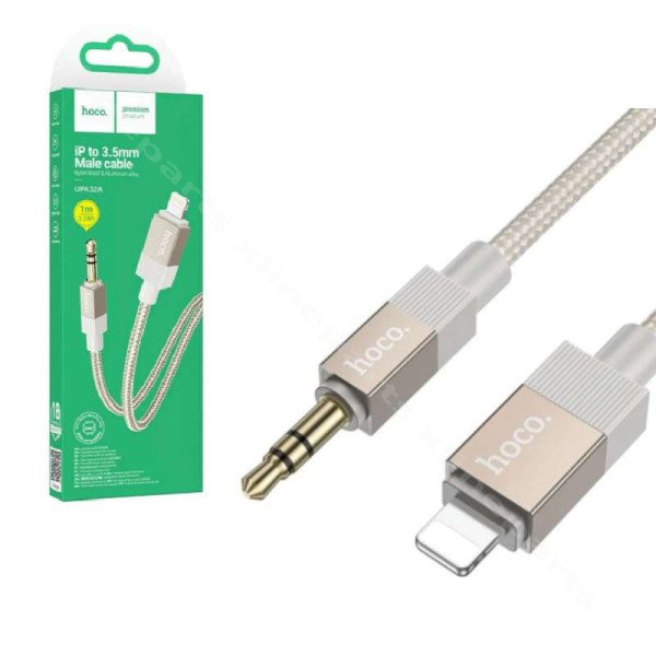 Переходник Lightning Male на 3,5 мм Male Hoco UPA32A 1 м, золотой