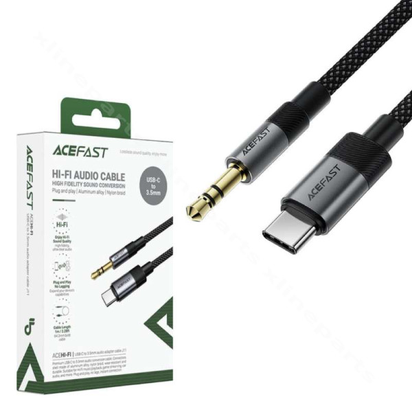 Адаптер USB-C «папа» на 3,5 мм «папа» Acefast j11 1 м, черный