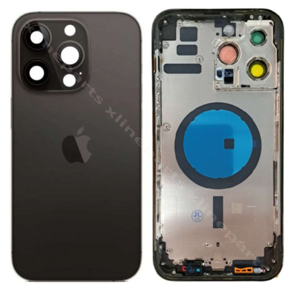 Задняя батарея Средняя крышка Линза Apple iPhone 14 Pro Max черный (оригинал)*