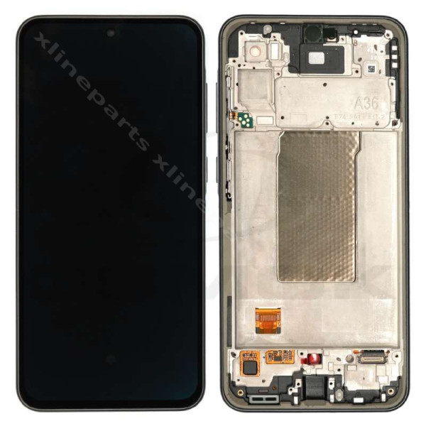 LCD Complete Frame Samsung A36 5G A366 black (Original) Assembled