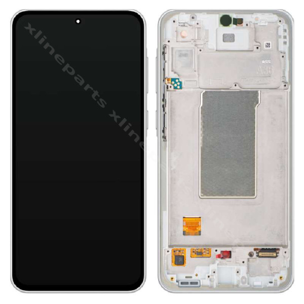 LCD Complete Frame Samsung A36 5G A366 white gray (Original) Assembled