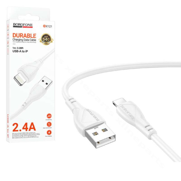 Καλώδιο USB σε Lightning Borofone BX121 18W 2.4A 1m λευκό