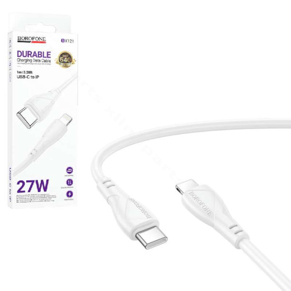 Καλώδιο USB-C σε Lightning Borofone BX121 27W 1m λευκό