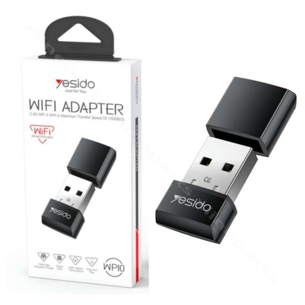Wireless USB Wi-Fi Adapter Yesido WP10 150Mbps black