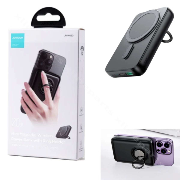Power Bank Magsafe Ring Holder Joyroom JR-W050 USB / USB-C 20W 10000mAh μαύρο
