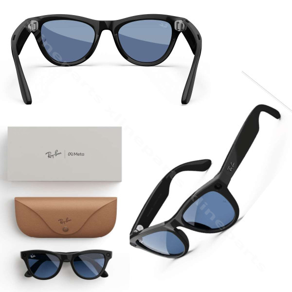 Ray-Ban Meta Skyler Gen 1st Smart Glass with AI 52-20 2F Clear Cerulean Blue Lense γυαλιστερό μαύρο