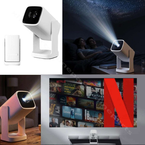 Προβολέας Wanbo Cube 1 720P Android 11 350 ANSI Gimbal Wi-Fi αλπικό λευκό