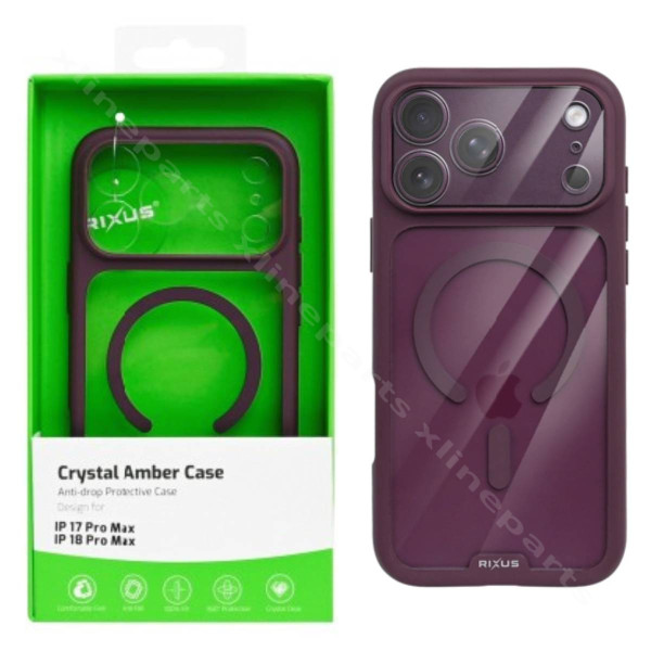 Back Case Rixus Apple iPhone 17 Pro Max / 18 Pro Max clear burgundy