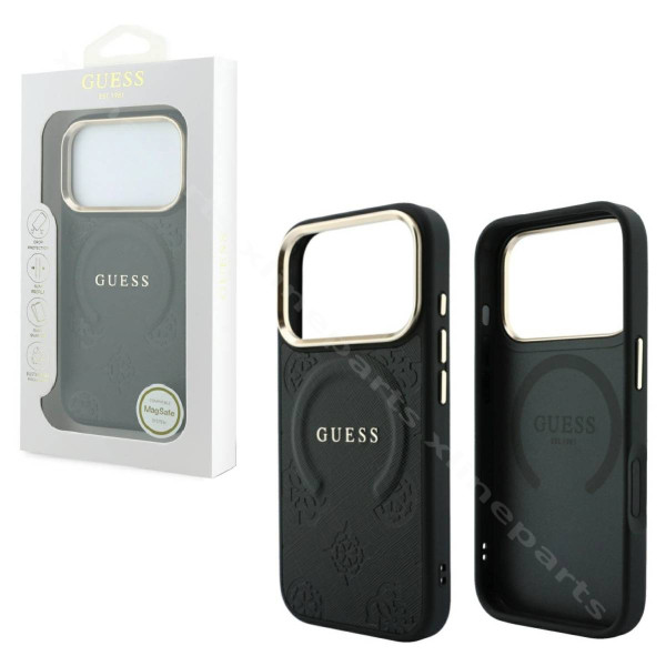 Задний чехол Magsafe Guess Saffiano для Apple iPhone 17 Pro / 18 Pro, черный.